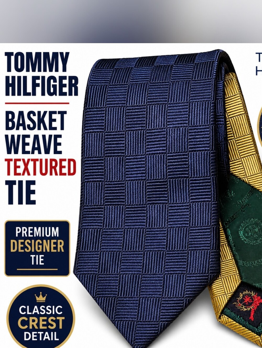 Tommy Hilfiger Men's Navy Check Tie